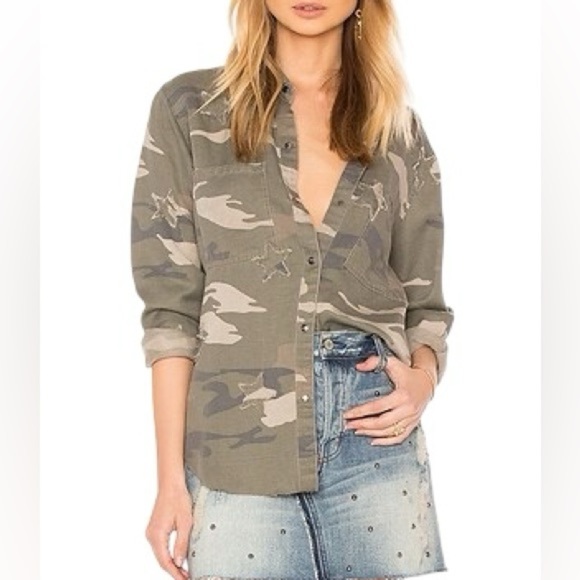 Rails Marcel Camo with Stars Snap Button Down - Picture 1 of 8